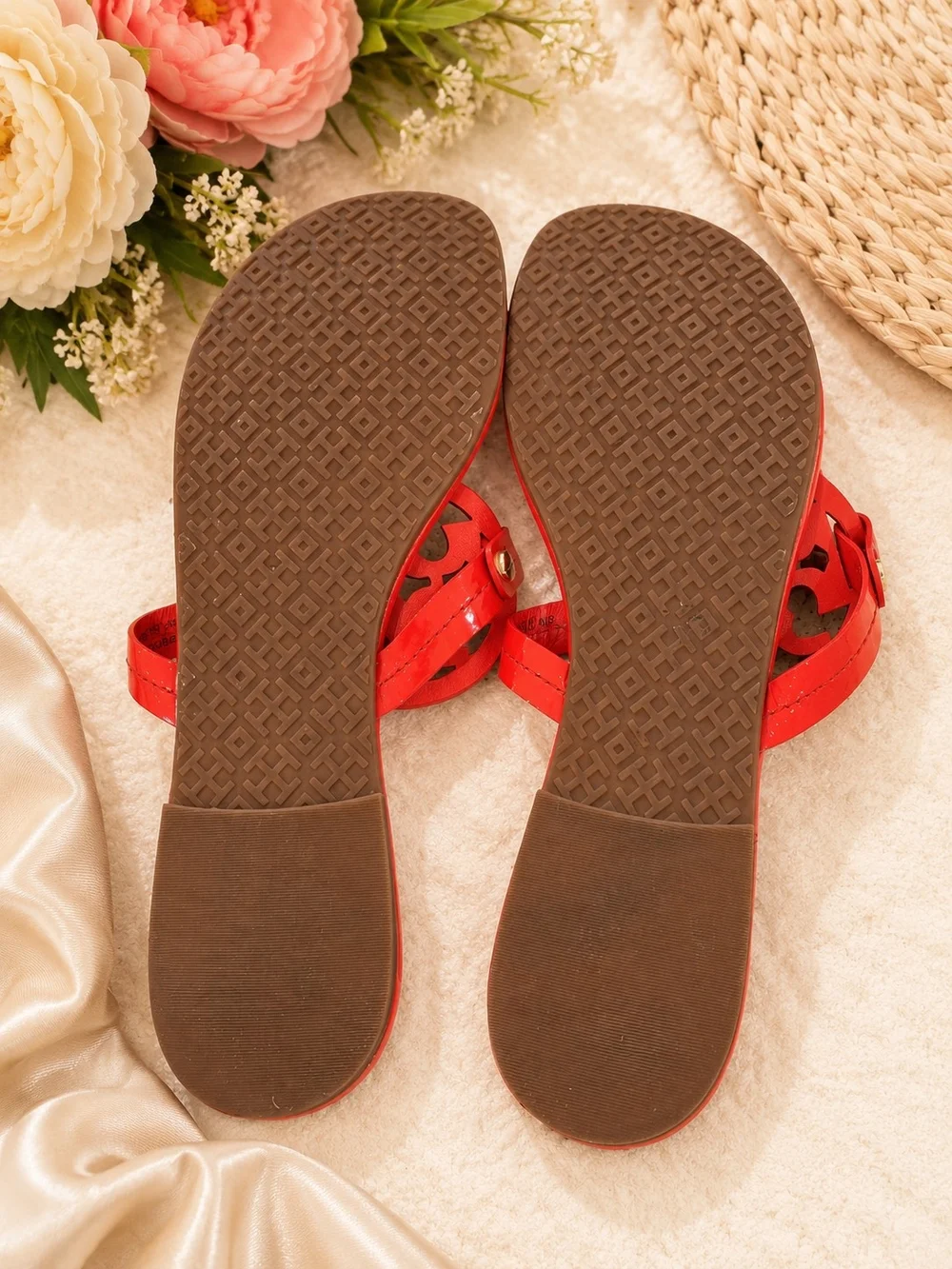 Tory Burch Miller Sandals Poppy Red/Multi